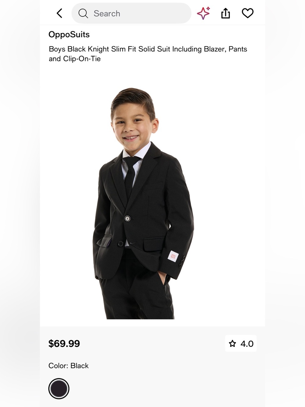 Opposuits Boys Black Suit Set